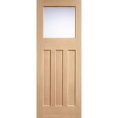 LPD DX 1930s Edwardian Unfinished Oak Frosted Glazed Internal Door