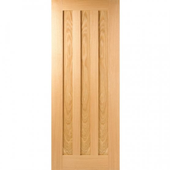 LPD Internal Oak IDAHO Pre-Finished Contemporary 3 Panel Fire Door FD30 (30&quot; x 78&quot;)