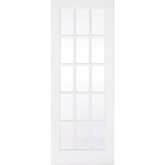 LPD Internal White Primed SA15 15 Light Clear Glazed Door (27&quot; x 78&quot;)