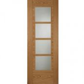 Mendes ISEO Internal Oak Pre-Finished 4 light Glazed Fire Door
