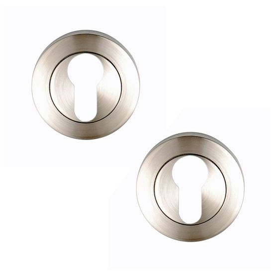 Pair of ASTRO ASTRAL Euro Profile Door Escutcheons in Satin Nickel Plated Finish