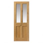 JB Kind Rustic Victorian Fully Finished Oak Clear Glazed Internal Door - 1981mm x 762mm (78 inch x 30 inch)