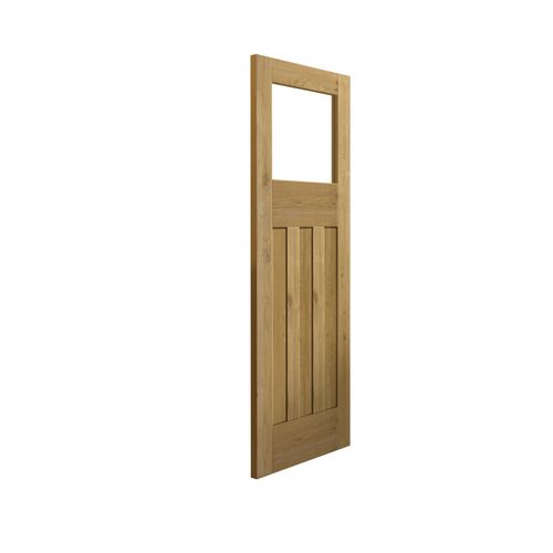 Rustic Oak DX glazed angled door