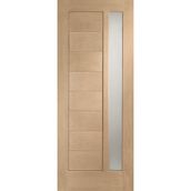 XL Joinery Modena 8 Panel Contemporary Unfinished Natural Oak 1 Light Obscure Glazed External Front Door (M&T)