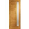 XL Joinery Modena 8 Panel Contemporary Fully Finished Natural Oak 1 Light Obscure Glazed External Front Door (M&T) - 1981mm x 838mm (78x33 inch)