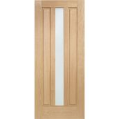 XL Joinery Padova 2 Panel Contemporary Unfinished Natural Oak 1 Light Obscure Glazed External Front Door (M&T) - 1981mm x 838mm (78x33 inch)