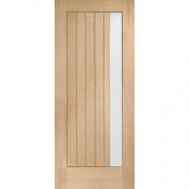 XL Joinery Trieste 4 Panel Cottage Unfinished Natural Oak 1 Light Obscure Glazed External Front Door (M&T) - 1981mm x 838mm (78x33 inch)