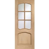 XL Joinery Riviera Fully Finished Oak 6 Light Clear Bevelled Glazed Internal Door - 1981mm x 762mm (78 inch x 30 inch)
