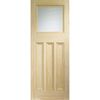XL Joinery DX 1930s Edwardian Unfinished Pine Obscure Glazed Internal Door - 1981mm x 762mm (78 inch x 30 inch)
