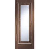 XL Joinery Varese Fully Finished Walnut 1 Light Clear Glazed Internal Door - 1981mm x 762mm (78 inch x 30 inch)